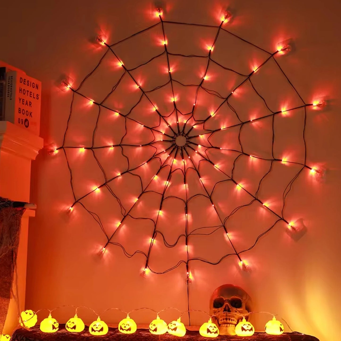 Halloween Lights Bat Pumpkin Led String Light Willow Vine Light Bendable Tree Lamp Halloween Party Home Decor Happy Halloween