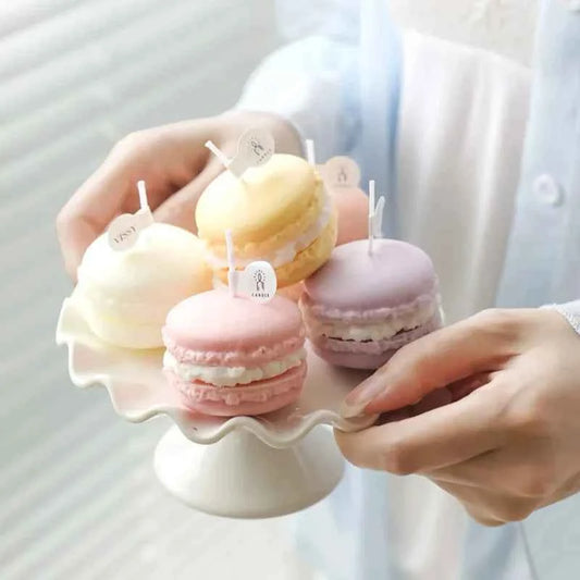 Decorative Scented Candle Nice-looking Bright Color Macaron Shape Aromatherapy Candles Shooting Props
