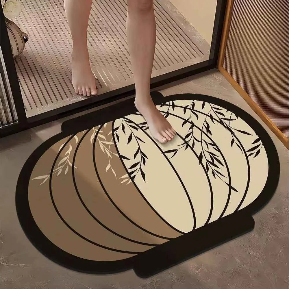 Living Room Decor Chinese Style Bathroom Door Mat Non-slip Antique Toilet Foot Mat Quick Dry polyester Lantern Floor Mat Bedroom