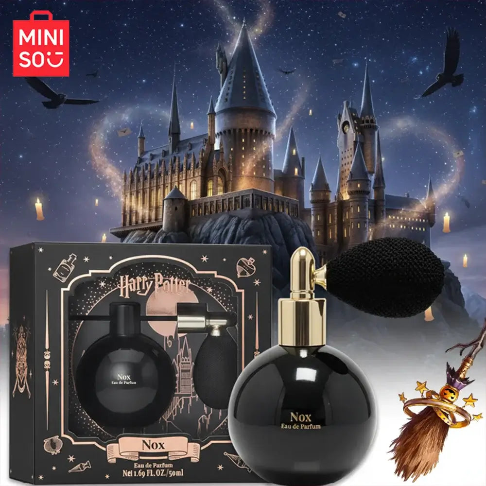 Unisex Woody Floral Perfume 50ml/100ml in a magical Harry Potter-themed packaging with castle backdrop.