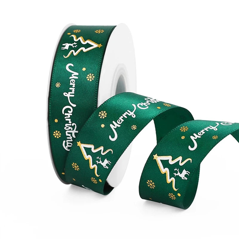Christmas Ribbon Decoration - 5 Yards Premium Gift Wrapping & Tree Ornament Ribbon
