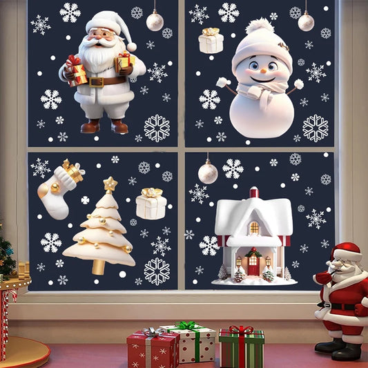 Christmas Window Stickers - Merry Christmas Wall Decals for Kids Room & Home Decoration 2025