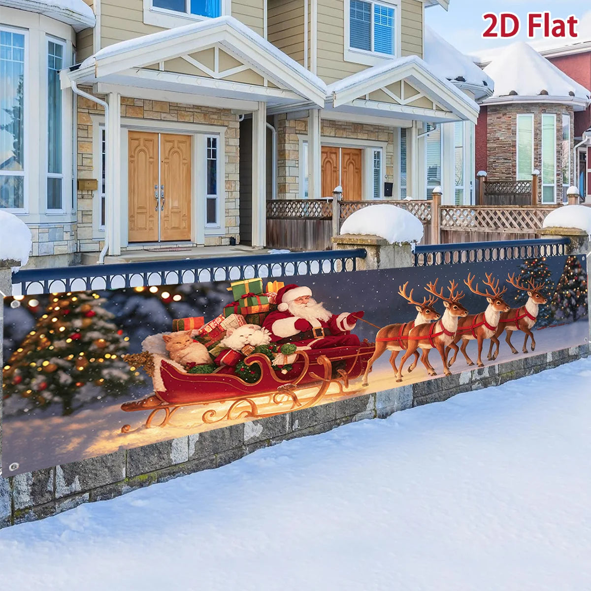 Merry Christmas Outdoor Banner - Home Decoration for Xmas 2025 & New Year 2026 Celebrations