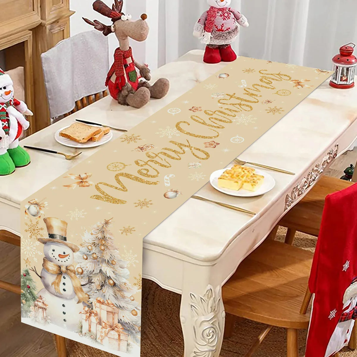 Christmas Table Runner - Merry Christmas Decoration for Xmas Party & Home Decor 2025-2026