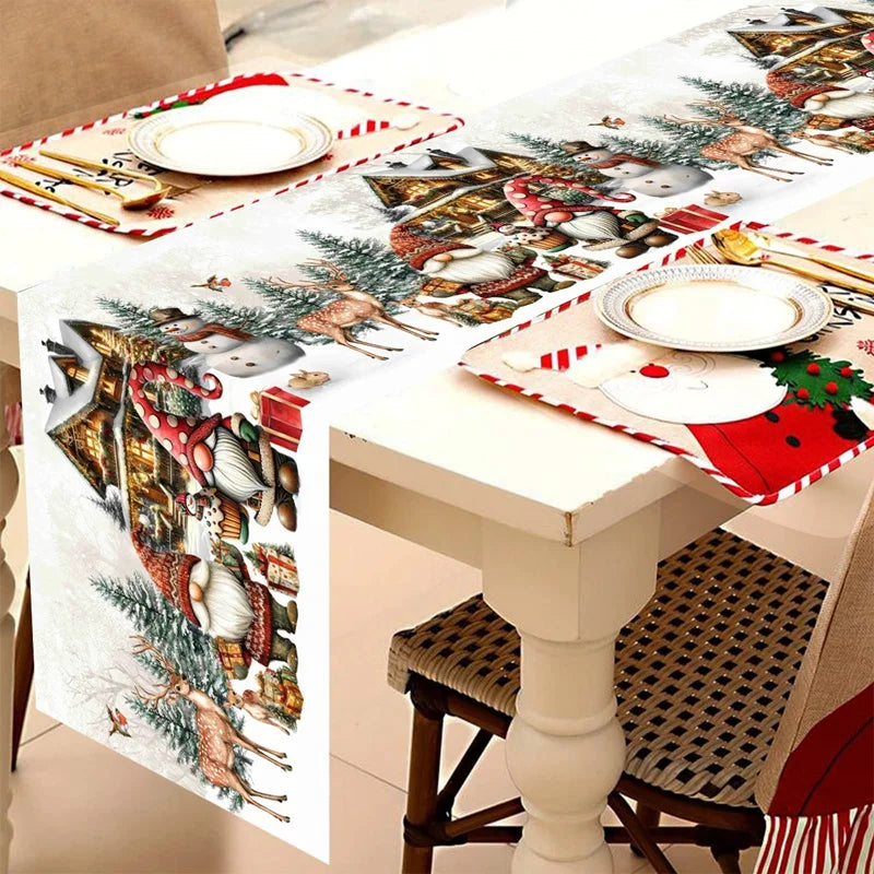 Christmas Table Runner - Merry Christmas Table Decor for Xmas Dining & Home 2025-2026