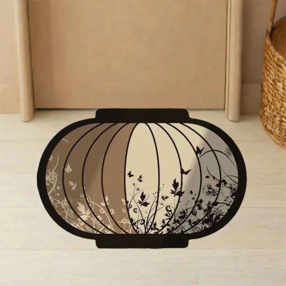 Living Room Decor Chinese Style Bathroom Door Mat Non-slip Antique Toilet Foot Mat Quick Dry polyester Lantern Floor Mat Bedroom
