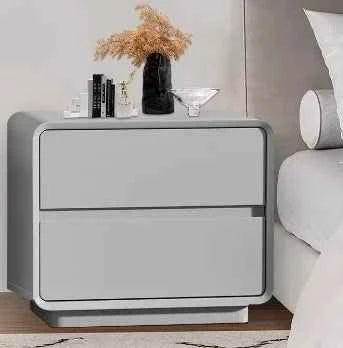 Minimalist Wood Nightstand with Storage Drawers - Modern Bedroom Furniture