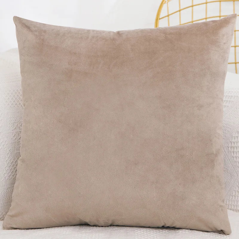 Velvet Throw Pillow Cover - Decorative Square Cushion Case for Sofa & Bedroom