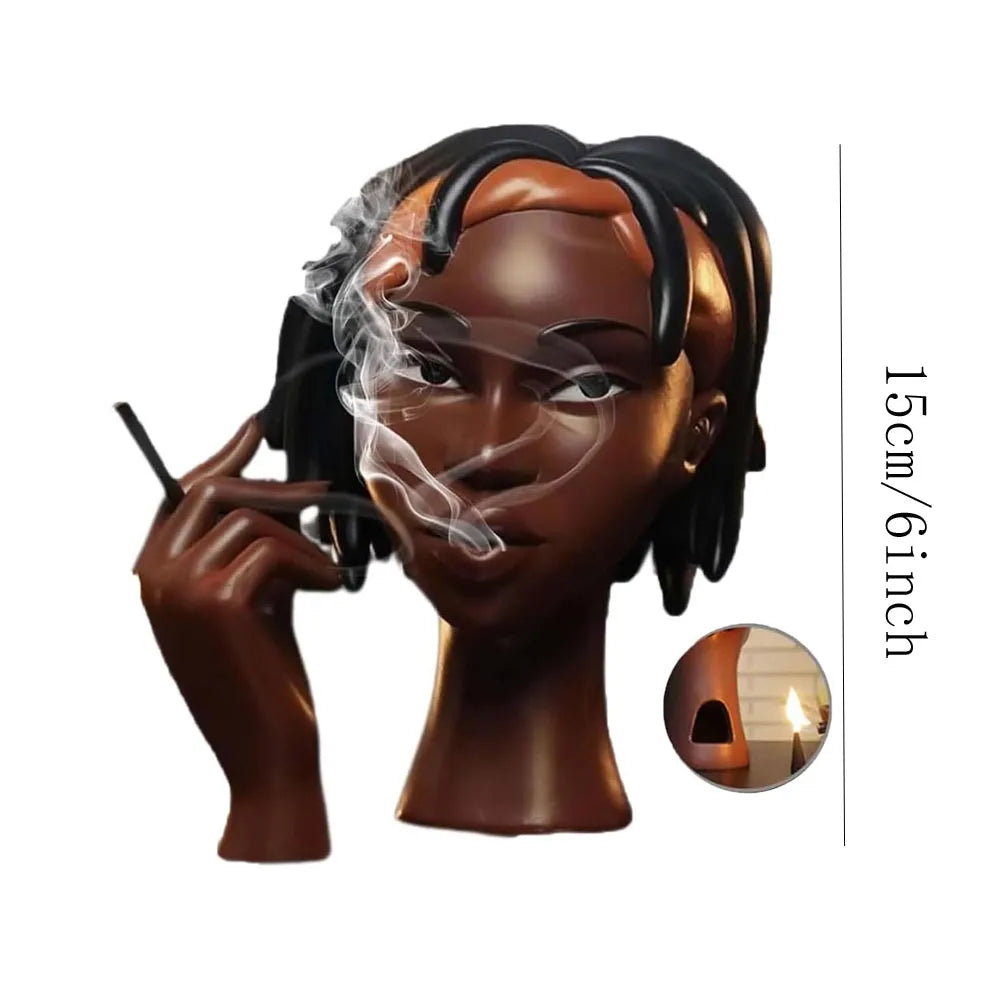 Artistic Woman Head Incense Burner - Airflow Aromatherapy Statue