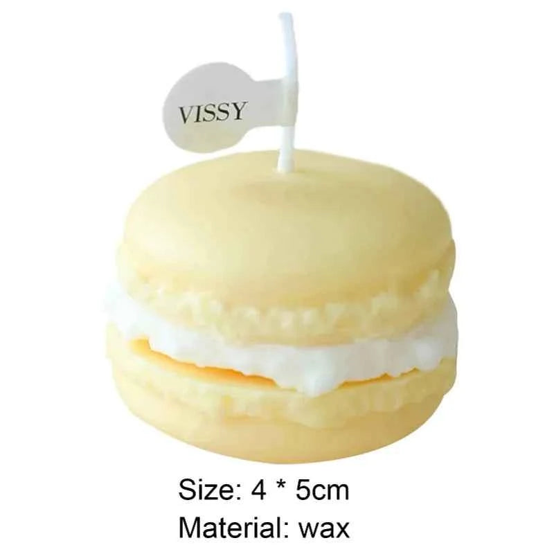 Decorative Scented Candle Nice-looking Bright Color Macaron Shape Aromatherapy Candles Shooting Props
