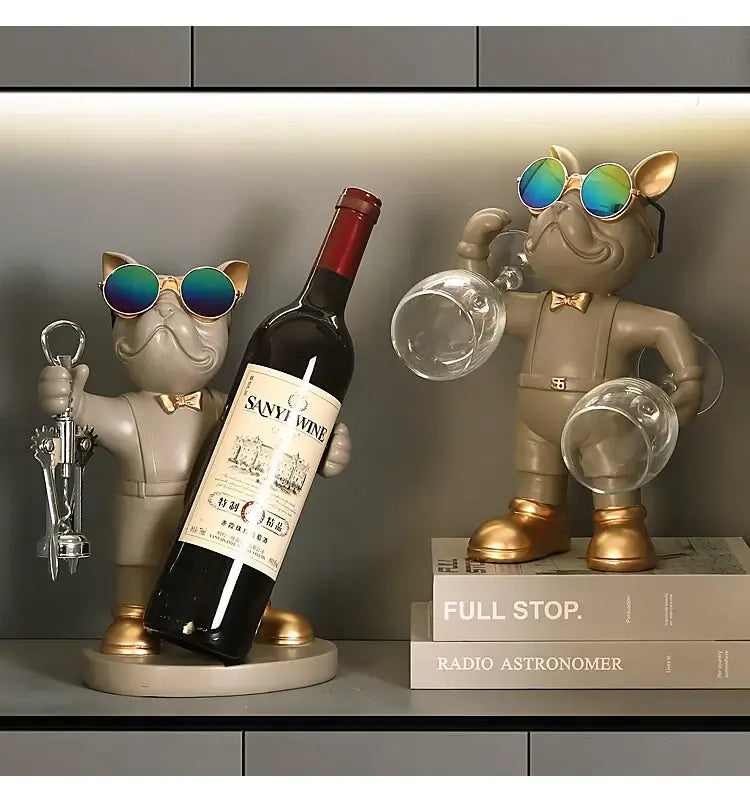 French Bulldog wine bottle holder