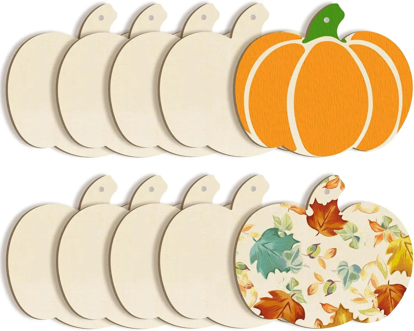 Halloween New Wooden Pumpkin Hollow Cutting Wood Chips Handmade DIY Painting Harvest Festival Hanging Decoration