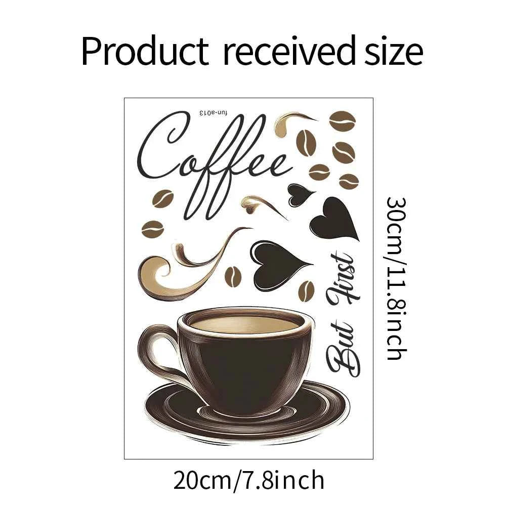 kitchen coffee cup quote wall sticker home decoration  self adhesive coffe shop decor wall art decal