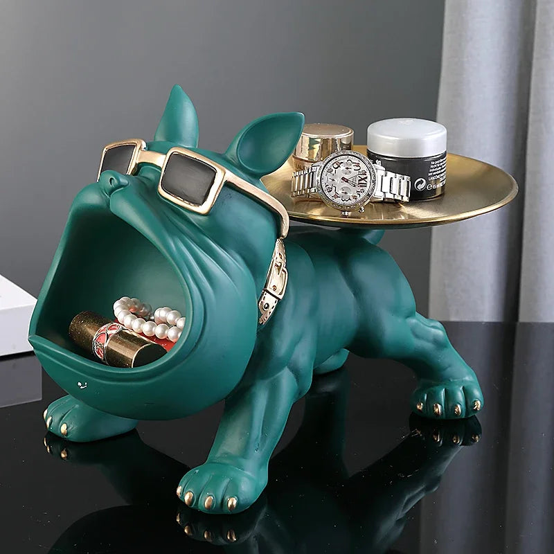 Bulldog Storage Box - Decorative Dog Figurine with Storage Space