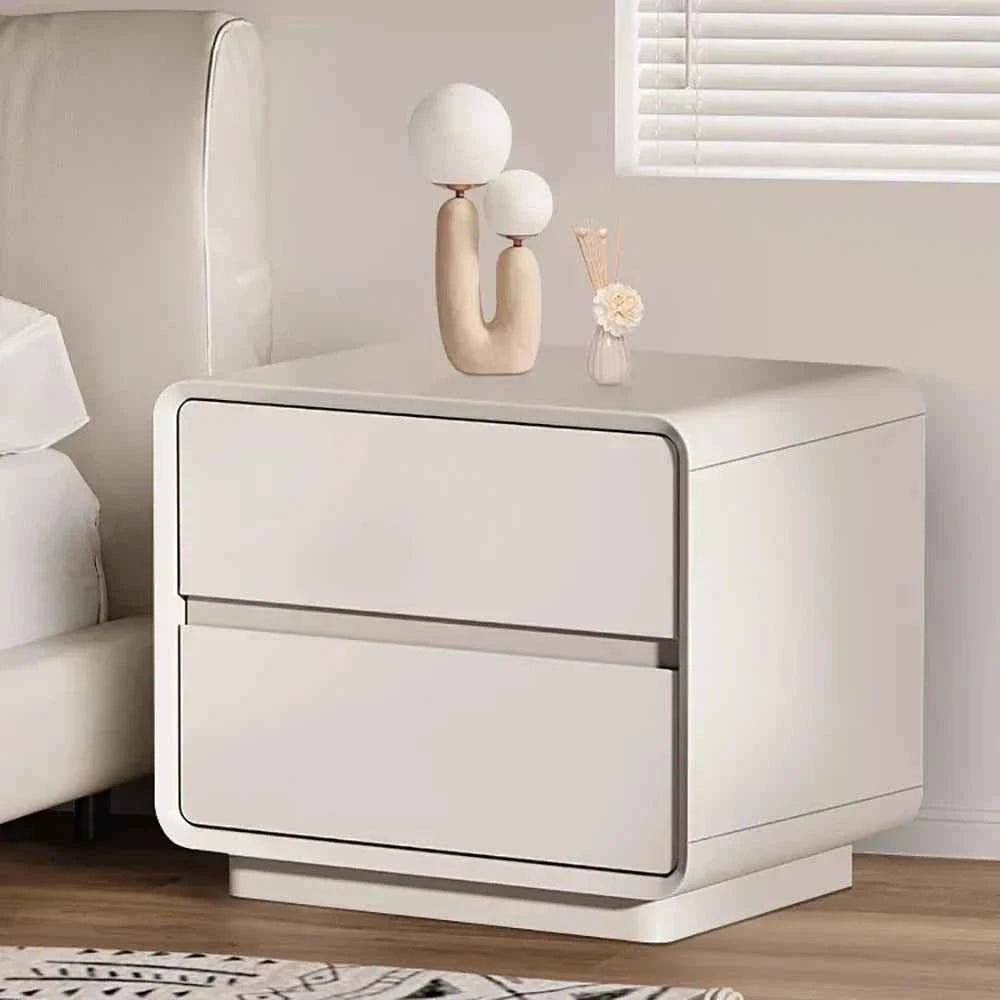 Minimalist Wood Nightstand with Storage Drawers - Modern Bedroom Furniture