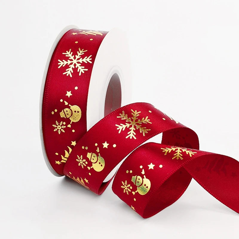 Christmas Ribbon Decoration - 5 Yards Premium Gift Wrapping & Tree Ornament Ribbon