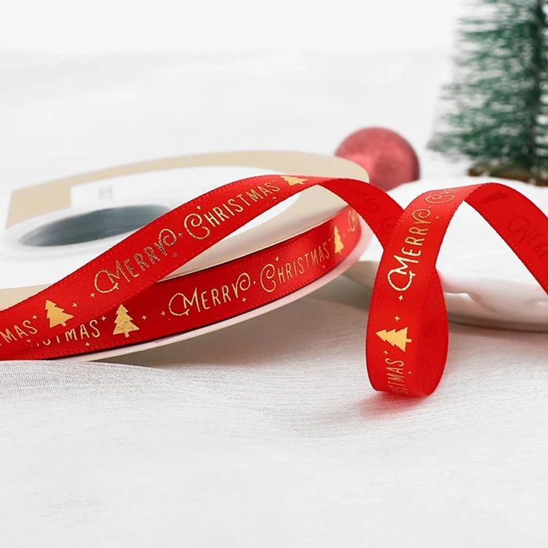 Christmas Ribbon Decoration - 5 Yards Premium Gift Wrapping & Tree Ornament Ribbon