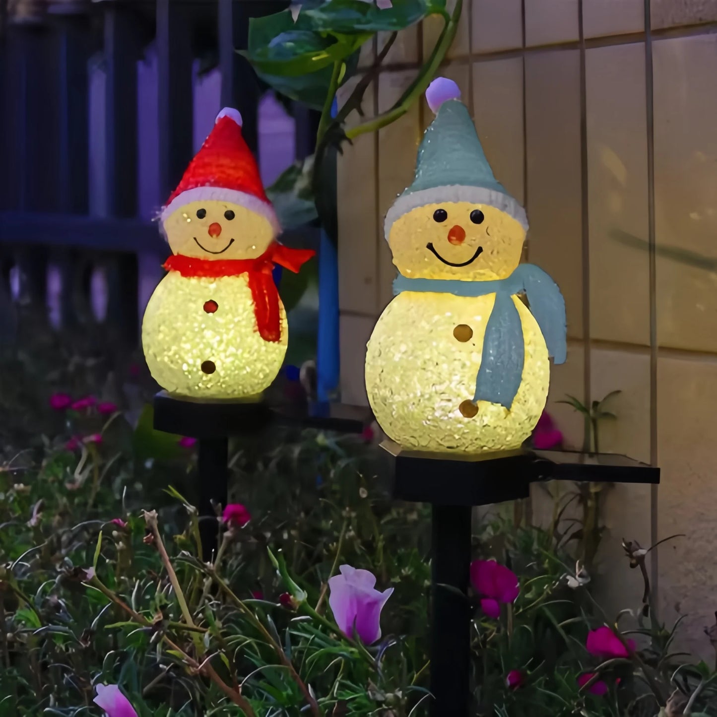 Solar Snowman Christmas Lights - Outdoor Lawn Decorations for Corridor, Terrace & Holiday Displays