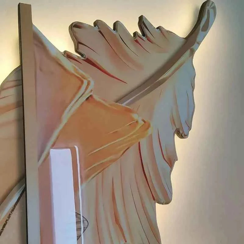 Modern Feather Wall Decor Deer Living Room Luxury Wall Accents Coffee Bar Art Home Mural Elegant Room Ornaments Accessories