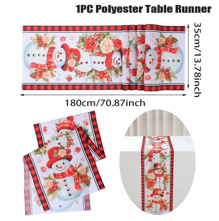 Christmas Table Runner - Merry Christmas Decoration for Xmas Party & Home Decor 2025-2026