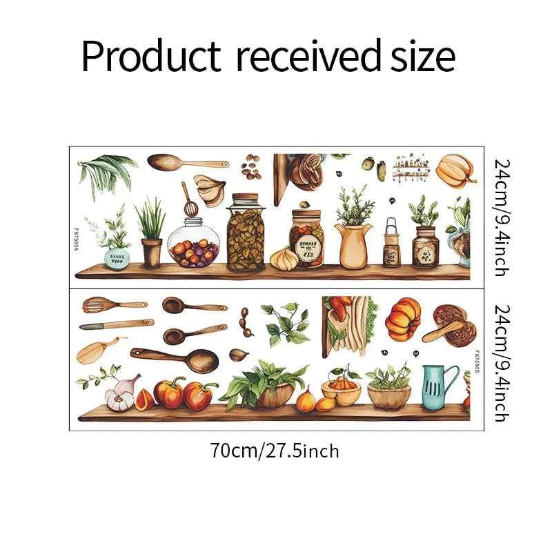 Creative Kitchen Appliances Shelving Dining Room Kitchen Background Wall Decor Beautifying Home Improvement Wall Stickers