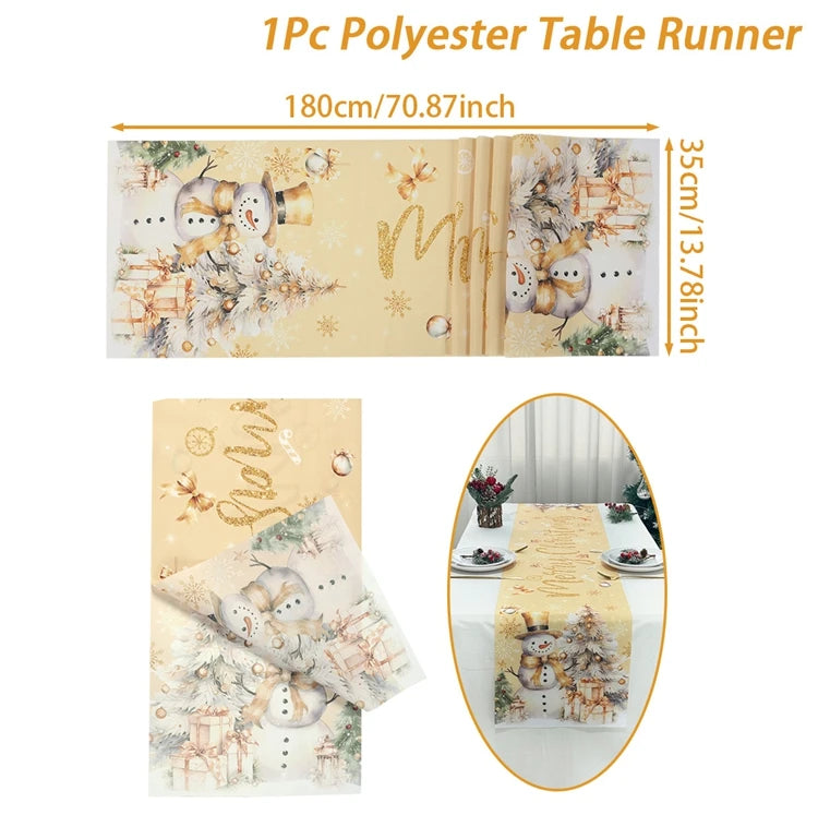 Christmas Table Runner - Merry Christmas Decoration for Xmas Party & Home Decor 2025-2026