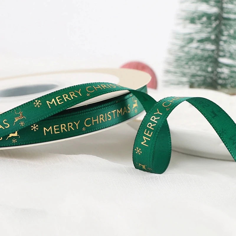 Christmas Ribbon Decoration - 5 Yards Premium Gift Wrapping & Tree Ornament Ribbon