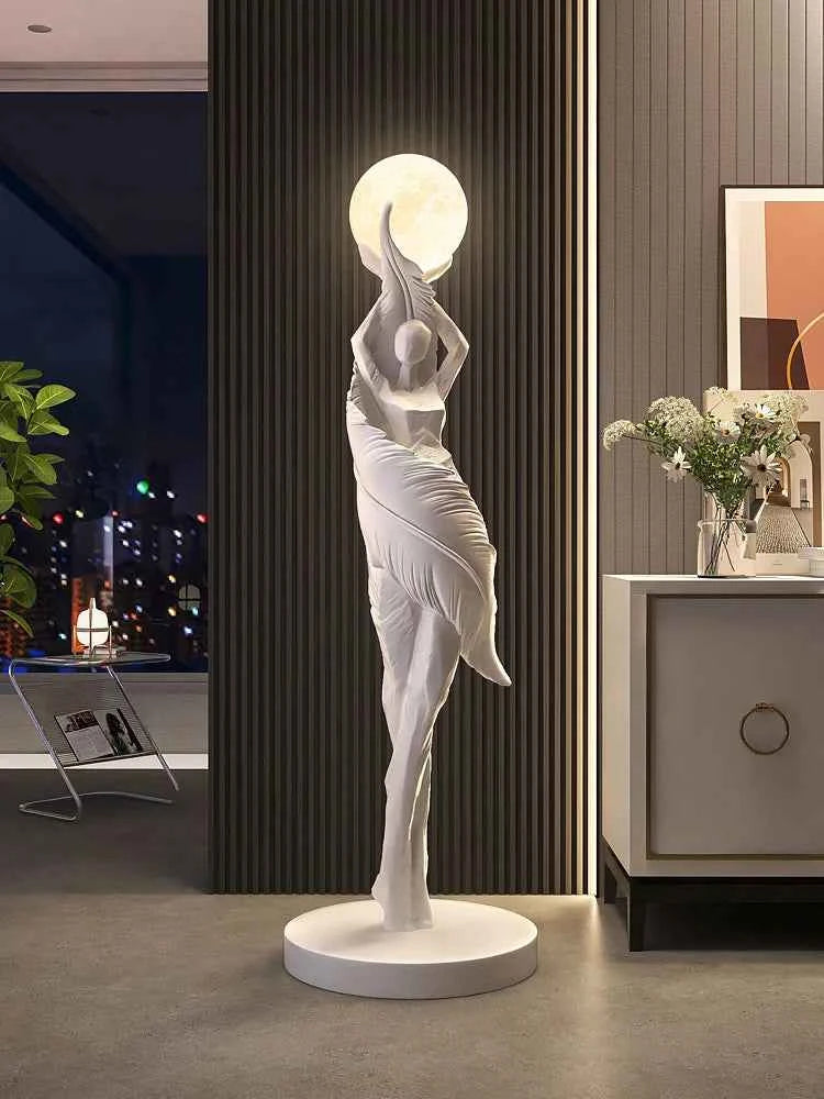 Home Decor Abstract Girl Statues Floor Decor Living Room Large Welcome Sculptures Artistic Ornaments Housewarming Gift Figurines