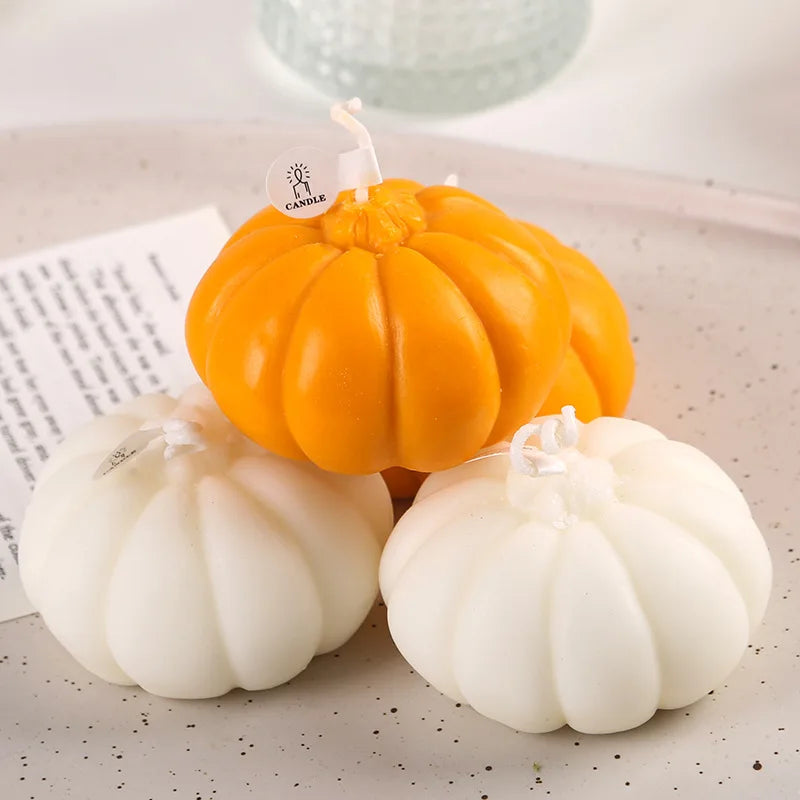 Halloween Pumpkin Scented Candle Realistic Decorative Gift for Girls Birthday Party Favors Cake Decoration Candles