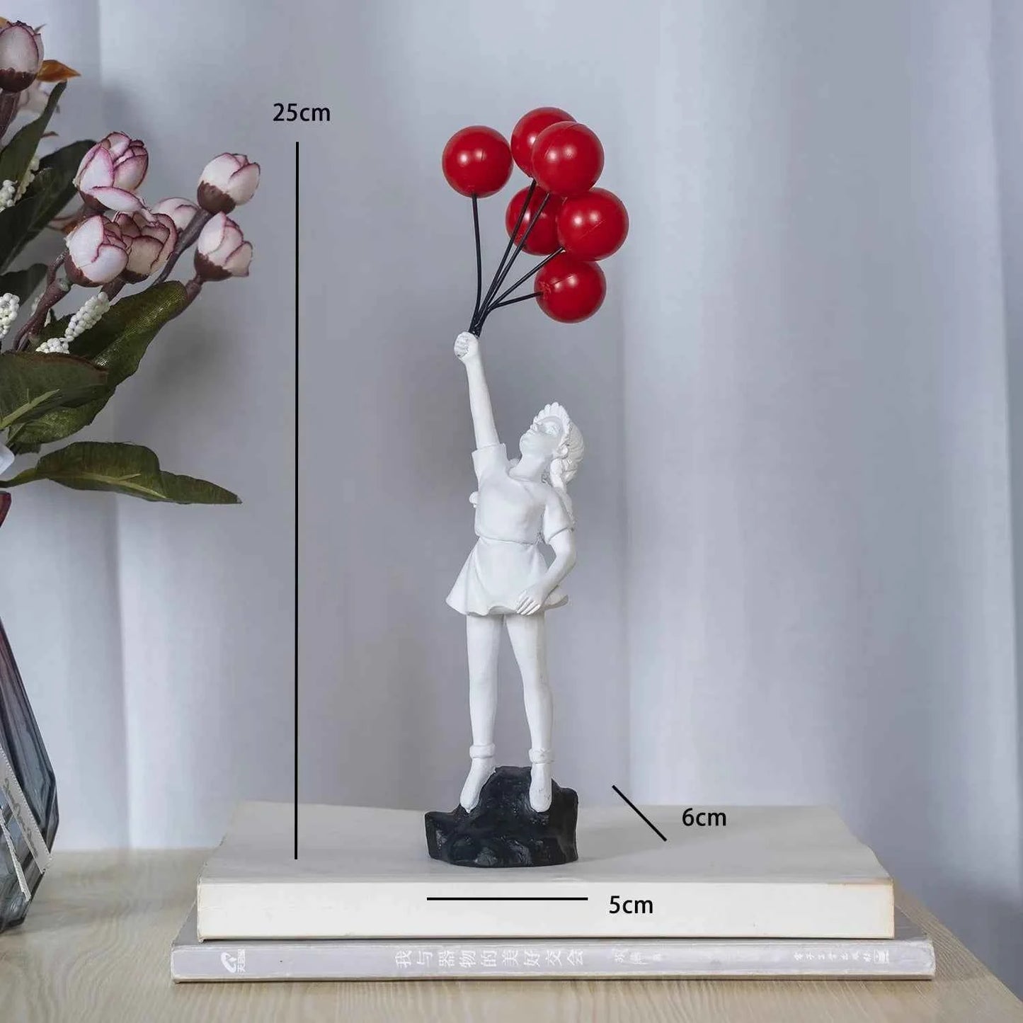 Home Decoration Room Decoration Creative Love Balloon Girl Sculpture Ornaments Abstract Modern Home Desktop Study Office Decor