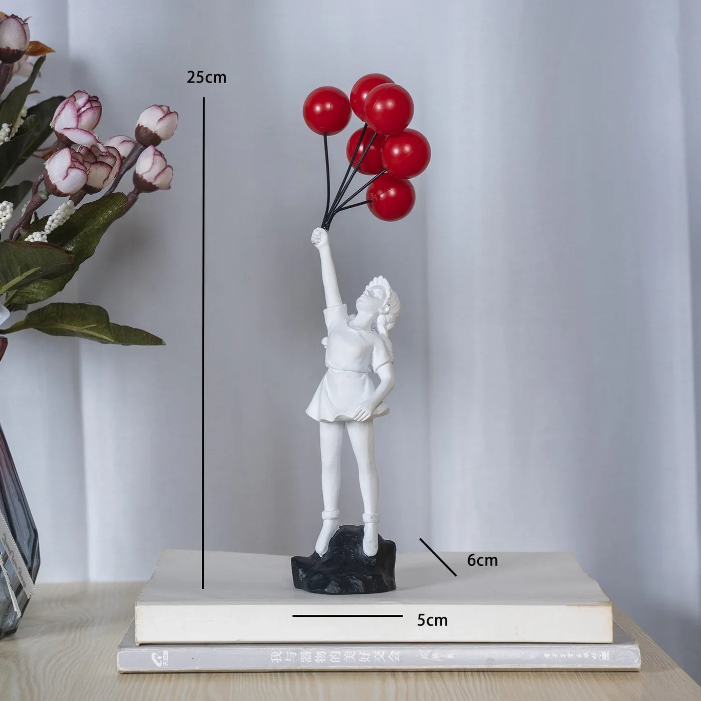 Liefdesballon Meisje Beeld Woondecoratie