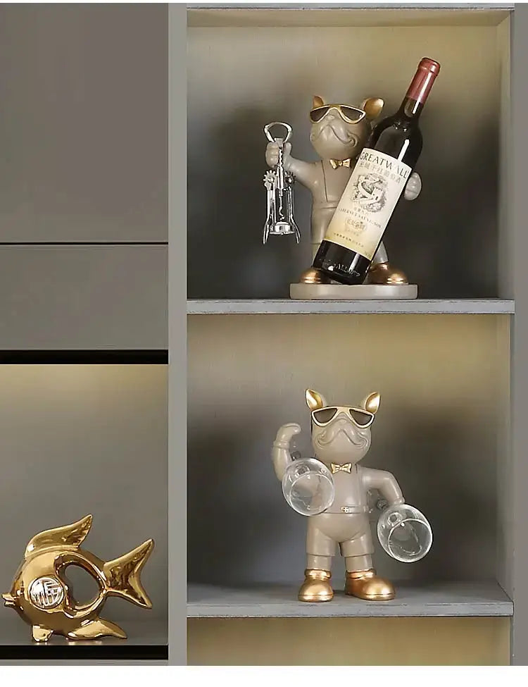 French Bulldog wine bottle holder