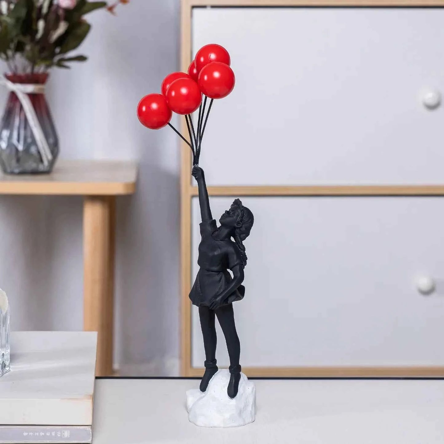 Home Decoration Room Decoration Creative Love Balloon Girl Sculpture Ornaments Abstract Modern Home Desktop Study Office Decor