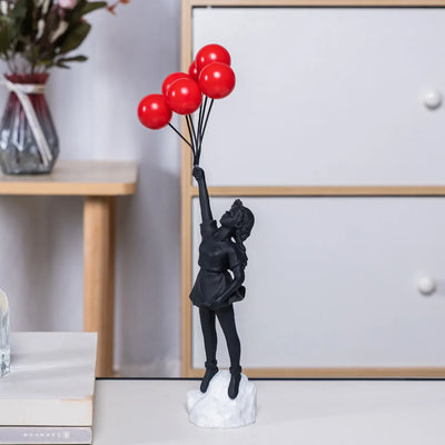 Liefdesballon Meisje Beeld Woondecoratie