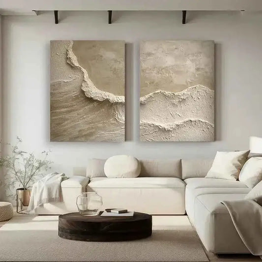 Abstract Canvas Painting - Heavy Texture Palette Knife Art for Bedroom (Unframed)