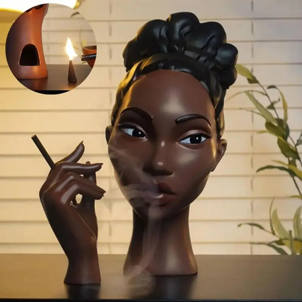 Artistic Woman Head Incense Burner - Airflow Aromatherapy Statue