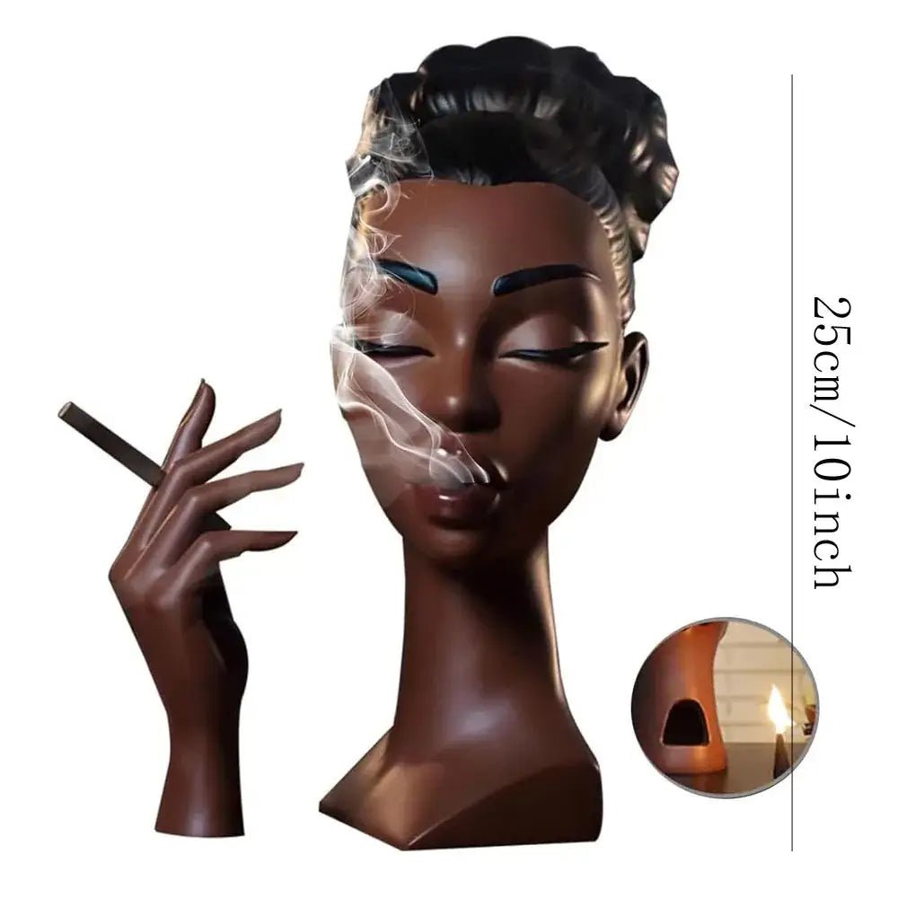 Artistic Woman Head Incense Burner - Airflow Aromatherapy Statue