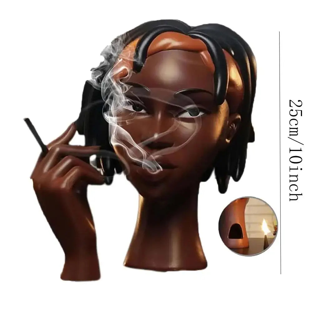 Artistic Woman Head Incense Burner - Airflow Aromatherapy Statue