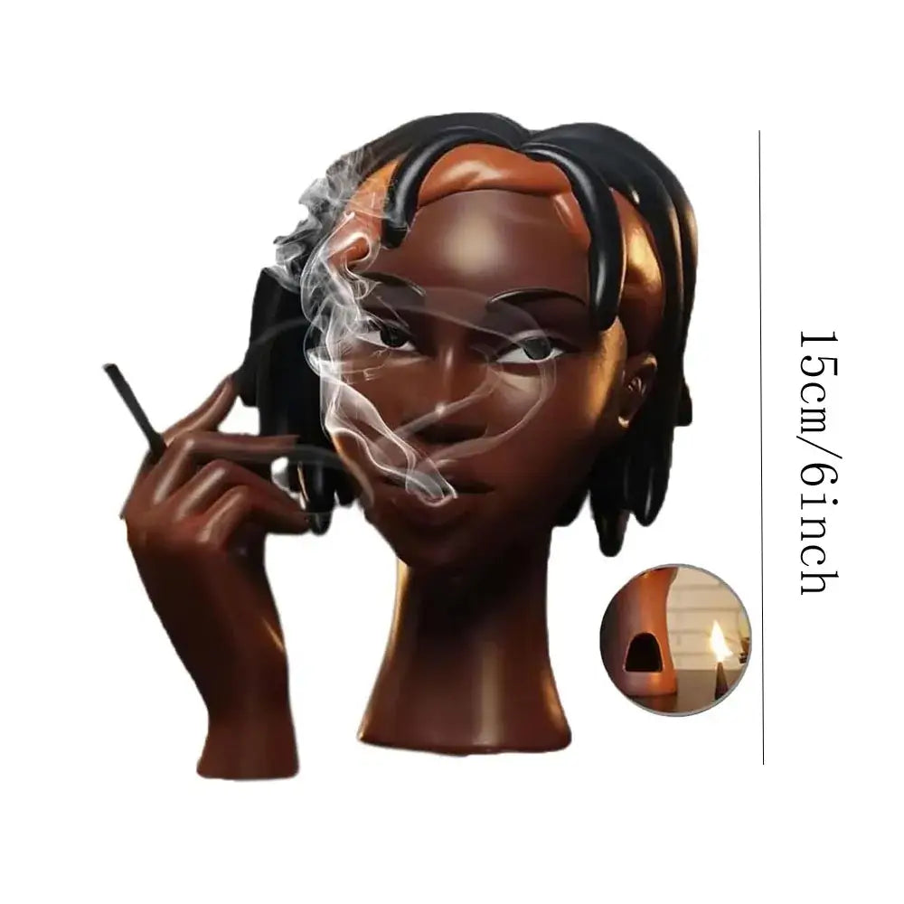 Artistic Woman Head Incense Burner - Airflow Aromatherapy Statue