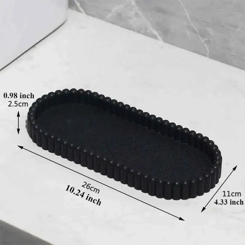 Bathroom Accessories Set - Resin Lotion Bottles, Swab Box & Tray Organizer