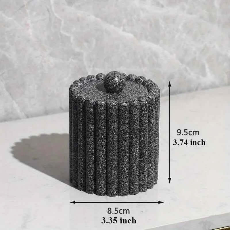 Bathroom Accessories Set - Resin Lotion Bottles, Swab Box & Tray Organizer