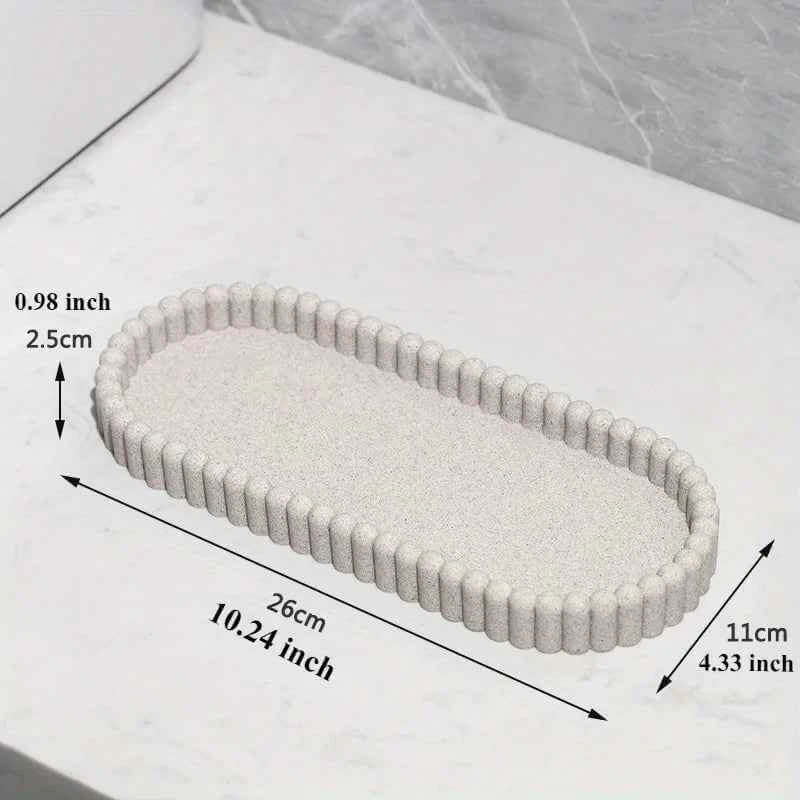 Bathroom Accessories Set - Resin Lotion Bottles, Swab Box & Tray Organizer