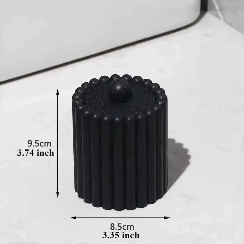 Bathroom Accessories Set - Resin Lotion Bottles, Swab Box & Tray Organizer