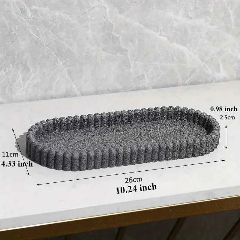 Bathroom Accessories Set - Resin Lotion Bottles, Swab Box & Tray Organizer