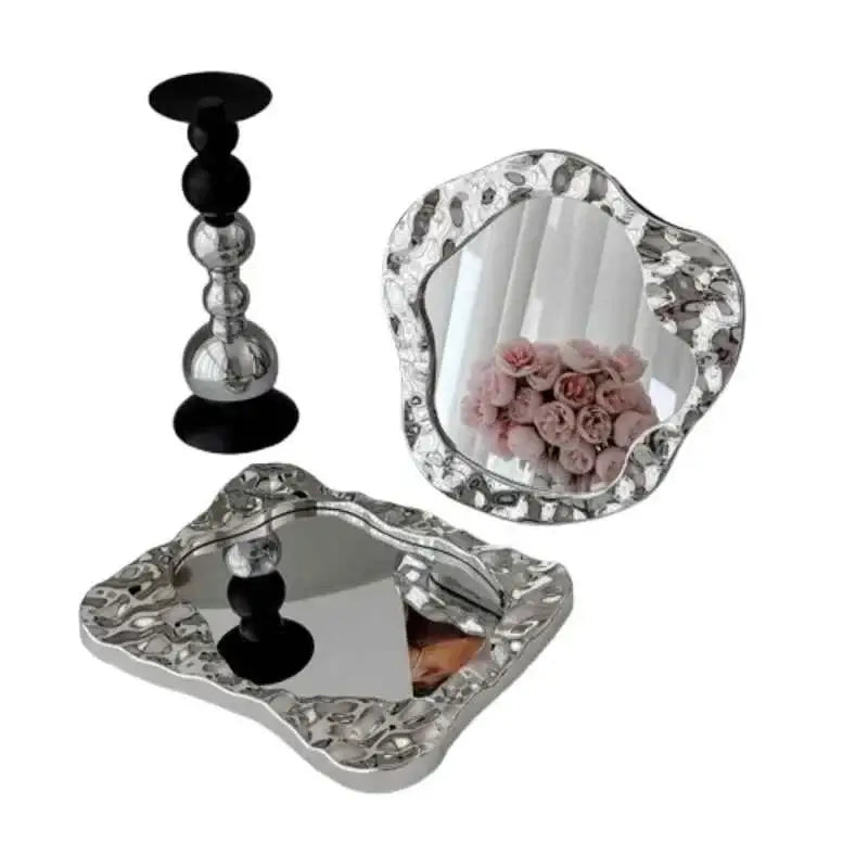 Bathroom Handled Portable Vanity Mirror for Women - Small Dorm Espejo Maquillaje with Light & Home Decoration Accessories