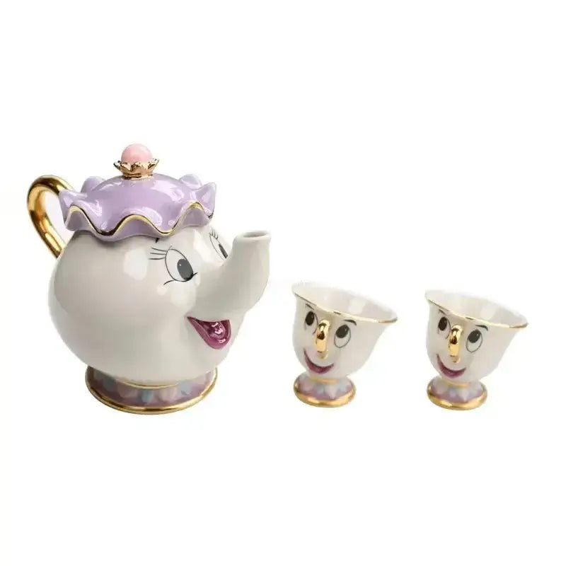 Beauty And The Beast Teapot Cute Cartoon Coffee Pots Mug Mrs Potts Chip Cup Tea Pots Tea Cup Set Home Decor Ornament Gift