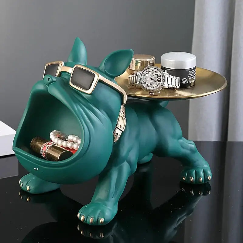 Bulldog Storage Box - Decorative Dog Figurine with Storage Space