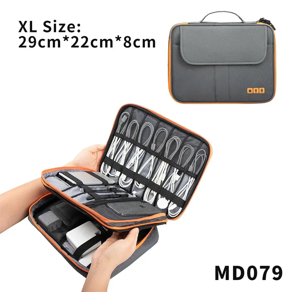 Cable Storage Bag Travel Electronics Organizer Portable Digital Gadget Storage Carry Case For Ipad Power Bank USB Charger Pouch