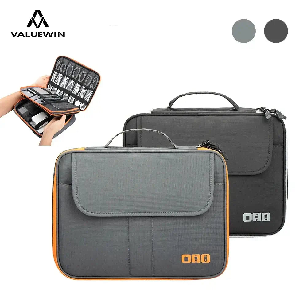 Cable Storage Bag Travel Electronics Organizer Portable Digital Gadget Storage Carry Case For Ipad Power Bank USB Charger Pouch