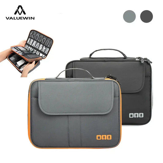Cable Storage Bag Travel Electronics Organizer Portable Digital Gadget Storage Carry Case For Ipad Power Bank USB Charger Pouch